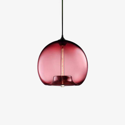 Tinted Glass Globe Pendant Light with Minimalist Metal Frame