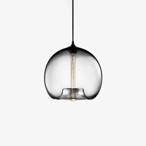 Tinted Glass Globe Pendant Light with Minimalist Metal Frame
