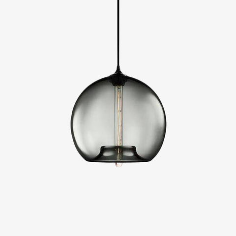 Tinted Glass Globe Pendant Light with Minimalist Metal Frame