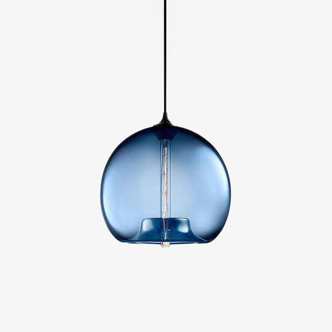 Tinted Glass Globe Pendant Light with Minimalist Metal Frame