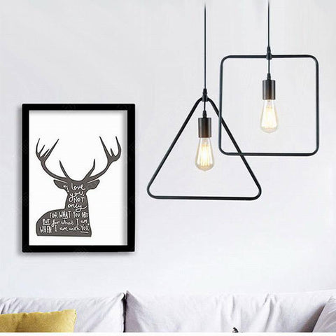 Geometric Metal Pendant Light with Open Frames for Dining Areas