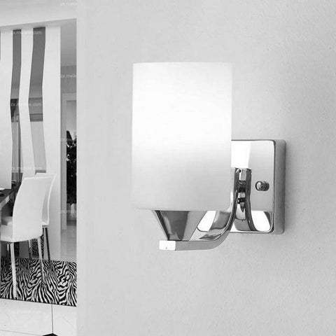 Chrome LED Wall Sconce with Frosted Glass Shade for Modern Interiors