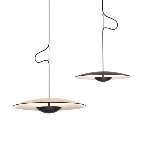 Pendant Light with Layered Metal Saucer Shade