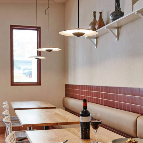 Pendant Light with Layered Metal Saucer Shade