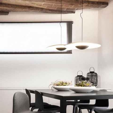 Pendant Light with Layered Metal Saucer Shade