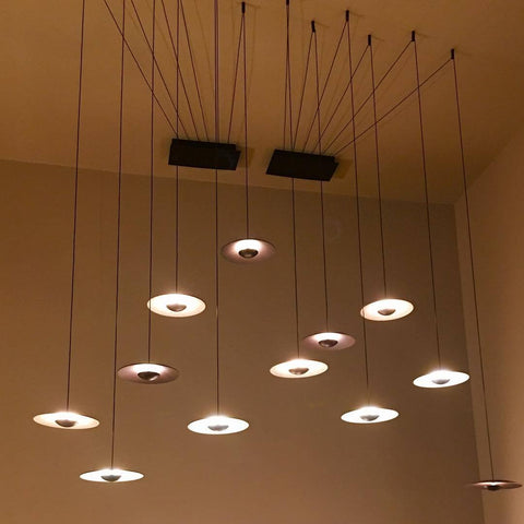 Pendant Light with Layered Metal Saucer Shade
