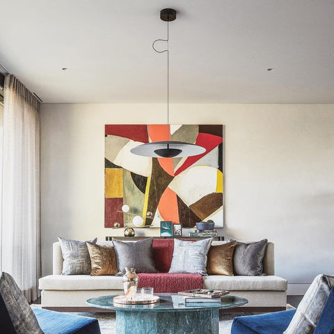 Pendant Light with Layered Metal Saucer Shade