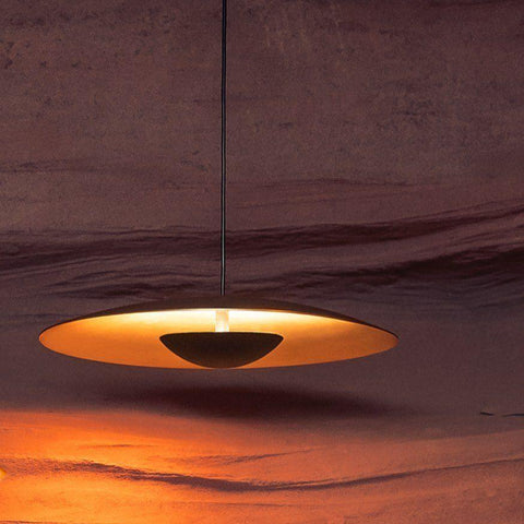 Pendant Light with Layered Metal Saucer Shade