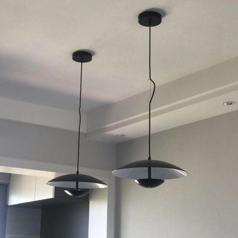 Pendant Light with Layered Metal Saucer Shade