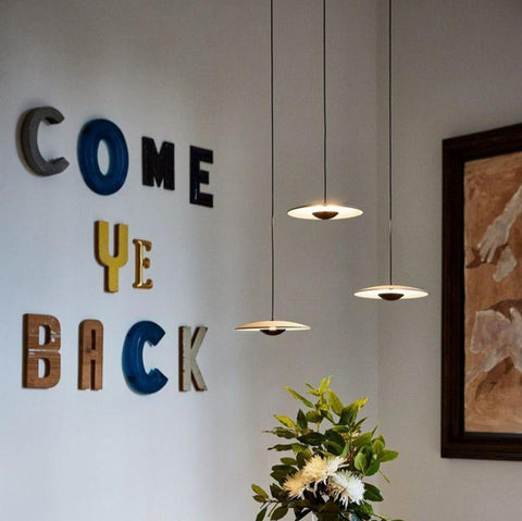 Pendant Light with Layered Metal Saucer Shade