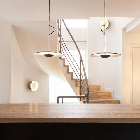 Pendant Light with Layered Metal Saucer Shade