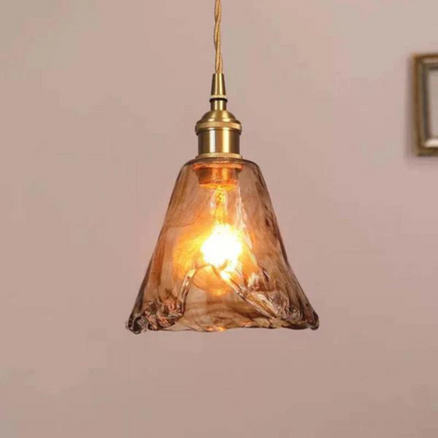 Retro Glass Pendant Light with Adjustable Hanging Height