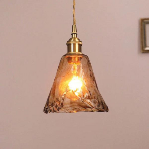 Retro Glass Pendant Light with Adjustable Hanging Height
