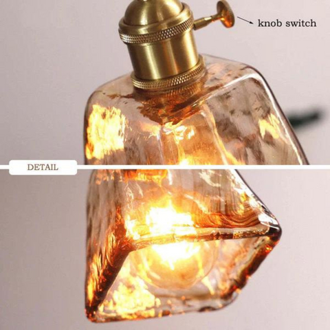 Retro Glass Pendant Light with Adjustable Hanging Height