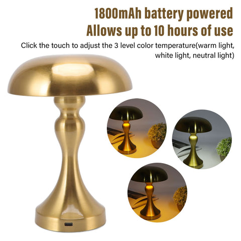 Modern Rechargeable Metal Table Lamp with Touch Control for Bedroom and Desk