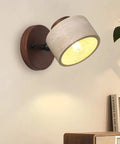 Rotatable Stone and Wood Wall Sconce for Reading — product view