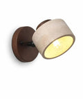 Rotatable Stone and Wood Wall Sconce for Reading — product view