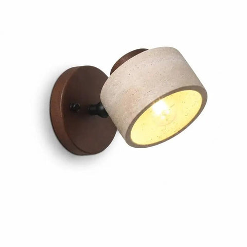Rotatable Stone and Wood Wall Sconce for Reading — product view