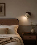 Rotatable Stone and Wood Wall Sconce for Reading — product view