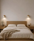 Rotatable Stone and Wood Wall Sconce for Reading — product view