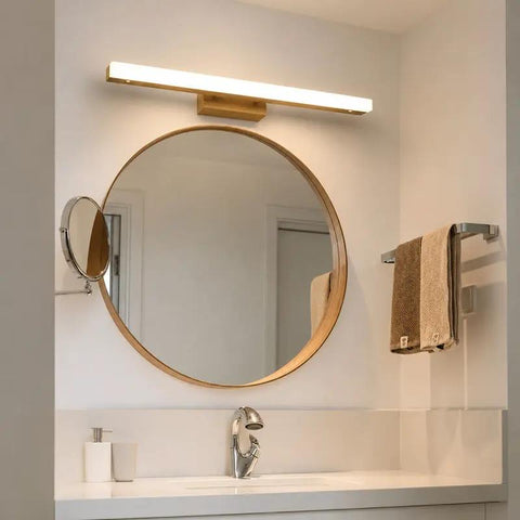 Rotatable Wood-Effect LED Vanity Light for Mirrors — product view