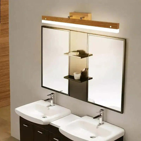 Rotatable Wood-Effect LED Vanity Light for Mirrors — product view