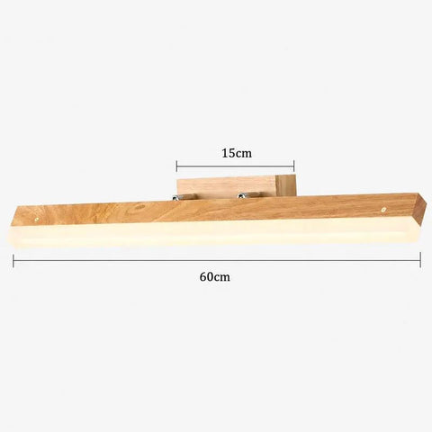 Rotatable Wood-Effect LED Vanity Light for Mirrors — product view