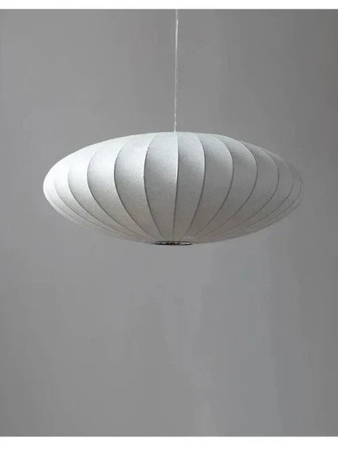 Pleated Fabric Pendant Ceiling Light with Wide Rounded Shade for Modern Interiors