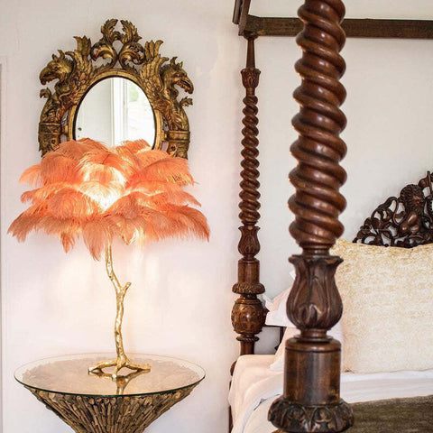 Feather Floor and Table Lamp for Bedrooms and Decorative Living Spaces