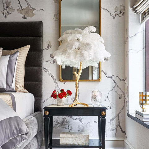 Feather Floor and Table Lamp for Bedrooms and Decorative Living Spaces