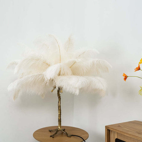 Feather Floor and Table Lamp for Bedrooms and Decorative Living Spaces