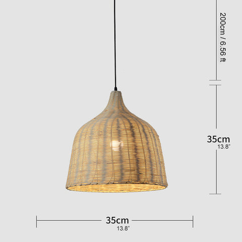 Tapered Rattan Basket Pendant Light