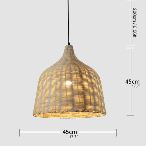 Tapered Rattan Basket Pendant Light