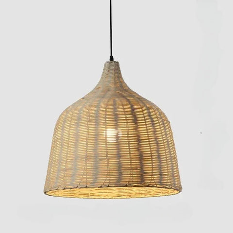 Tapered Rattan Basket Pendant Light