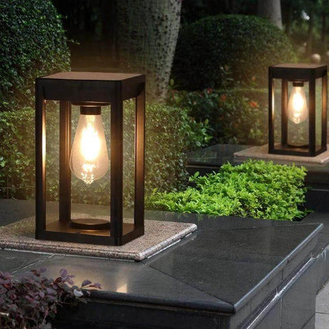 Solar Outdoor Column Light with Motion Sensor — product view