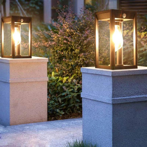Solar Outdoor Column Light with Motion Sensor — product view