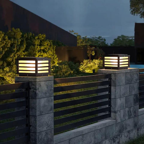 Outdoor Post Light with Louvered Sides and LED — product view