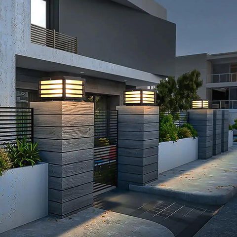Outdoor Post Light with Louvered Sides and LED — product view