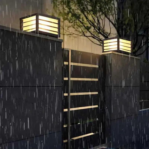 Outdoor Post Light with Louvered Sides and LED — product view