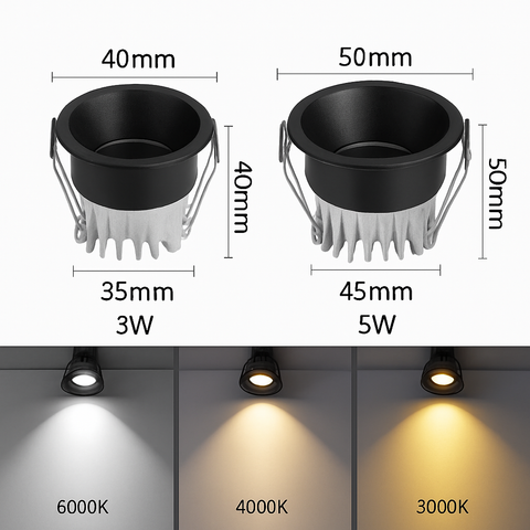 Anti-Glare Recessed LED Spotlight for Kitchen and Bedroom Lighting