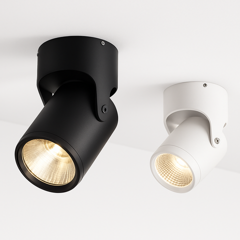 Rotating Surface-Mount LED Spotlight for Focused Ceiling Lighting