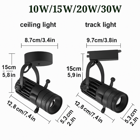 Adjustable COB LED Spotlight for Track and Surface Accent Lighting