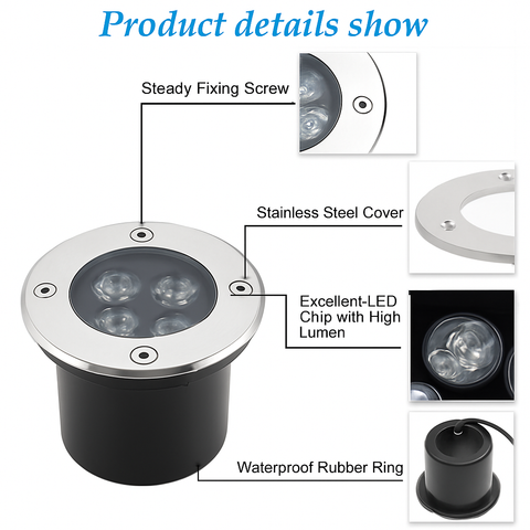 IP67 Recessed LED Ground Light for Garden Paths and Landscape Areas