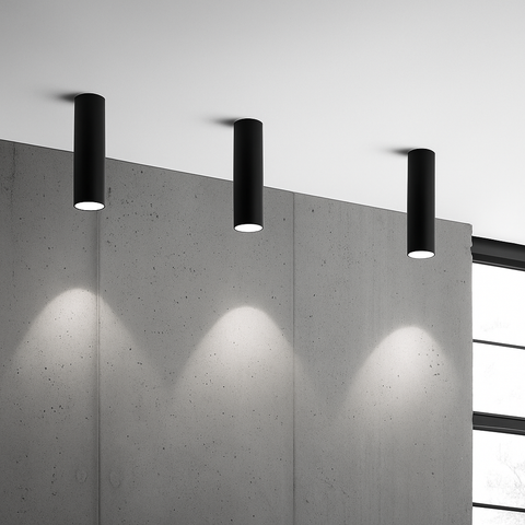 Surface-Mounted Tube LED Spotlight for Focused Ceiling Lighting