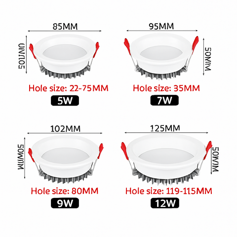 Anti-Glare COB LED Downlight for Recessed Interior Ceiling Lighting