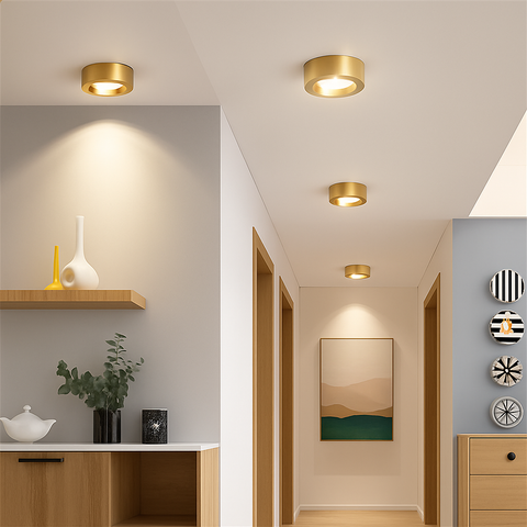 Gold Cylinder LED Ceiling Spotlight for Focused Accent Lighting