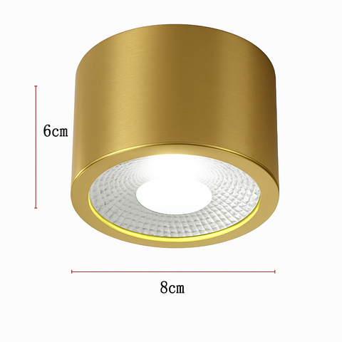 Gold Cylinder LED Ceiling Spotlight for Focused Accent Lighting
