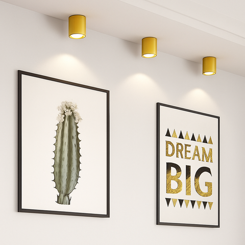 Gold Cylinder LED Ceiling Spotlight for Focused Accent Lighting