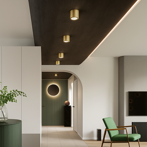 Gold Cylinder LED Ceiling Spotlight for Focused Accent Lighting