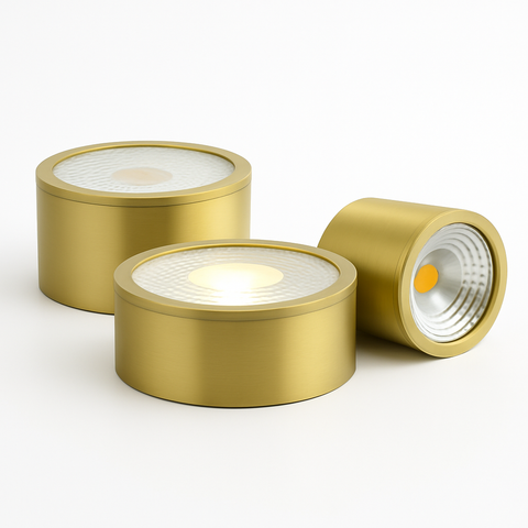 Gold Cylinder LED Ceiling Spotlight for Focused Accent Lighting